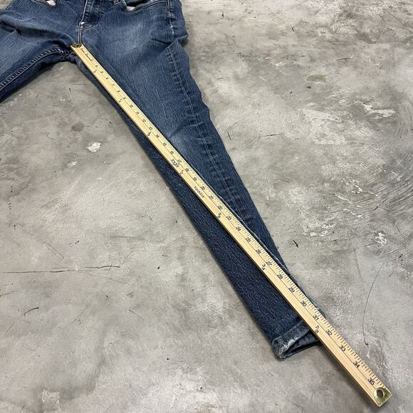 American Giant Jeans Mens 32x32 Blue 218 Straight Maritime Denim Distressed - Picture 5 of 9